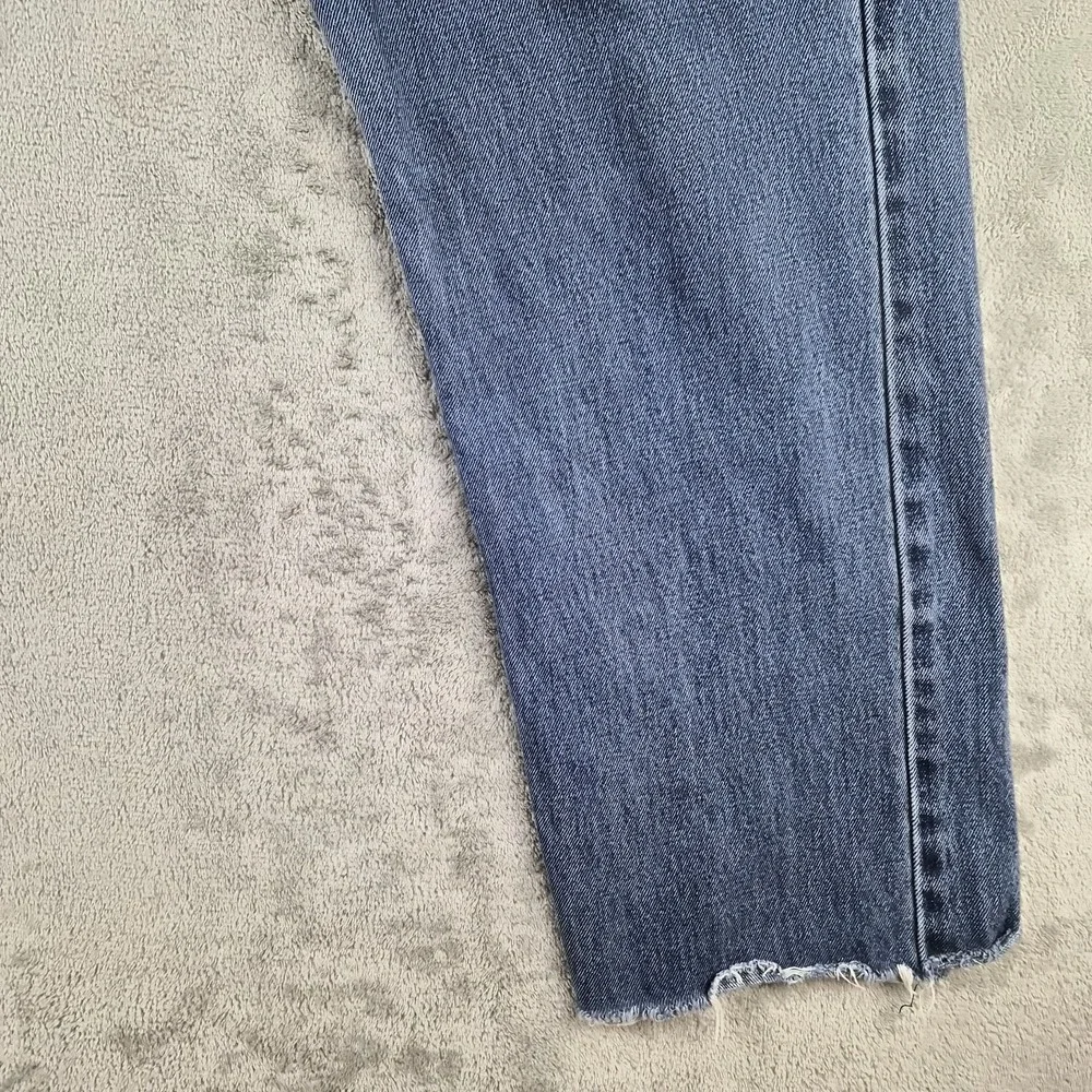 Levis 505 Jeans Mens 36x34 (fits 34x26 )Blue Denim Regular Fit Raw Hem Cut Off